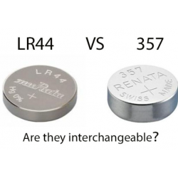 What is the difference between button battery L1154 VS LR44? Can LR44 VS 357 battery be interchanged?