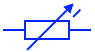 Continuous variable resistor symbol